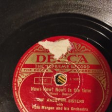 Discos de pizarra: THE ANDREWS SISTERS NOWL, NOWL, NOWL IS THE TIME. Lote 232628215
