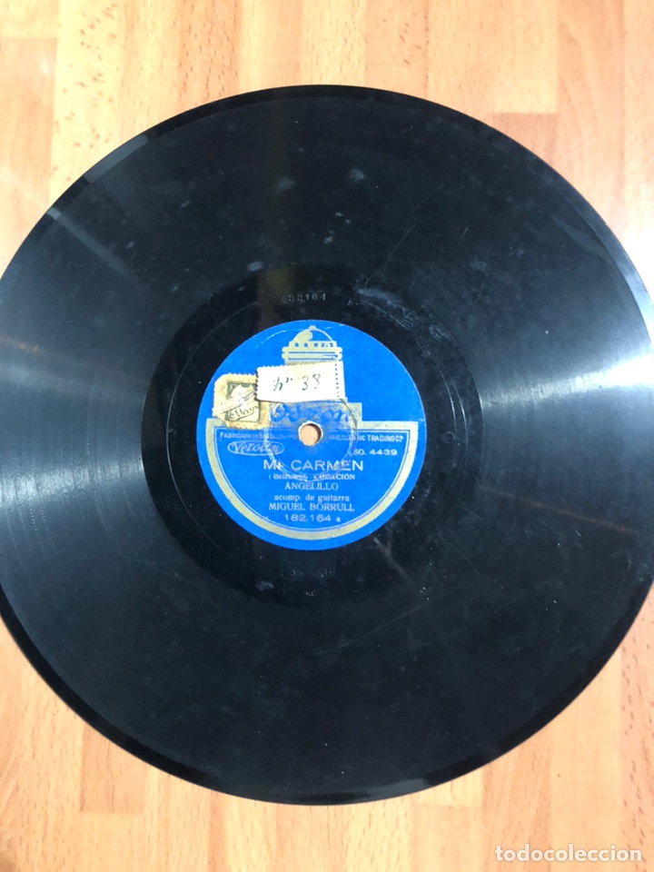 Discos de pizarra: Disco pizarra odeon Angelillo mi Carmen Juan Simon - Foto 3