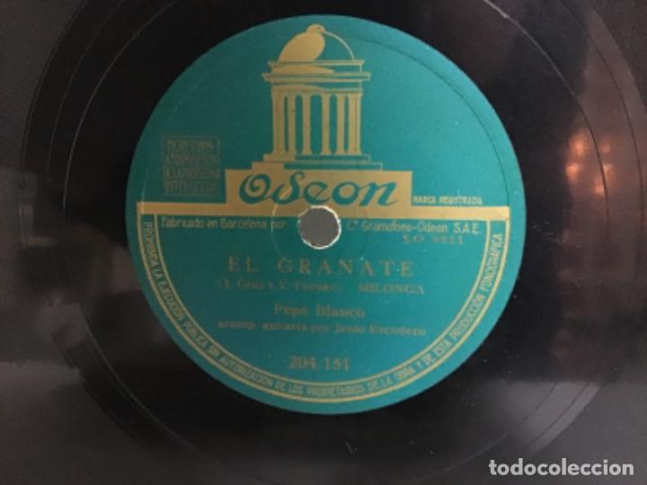 Discos de pizarra: DISCO DE PIZARRA DE PEPE BLANCO, EL GRANATE-BARQUILLO SIN RUMBO - Foto 4