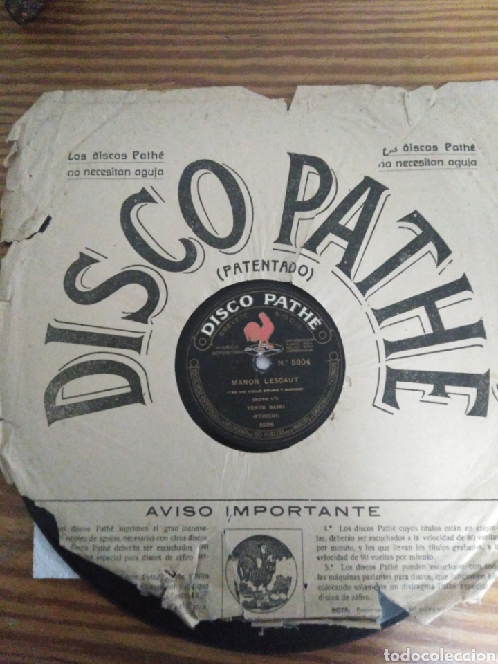 Discos de pizarra: Disco Piedra. Puccini. Pagliacci i Manon Lescaut - Foto 1