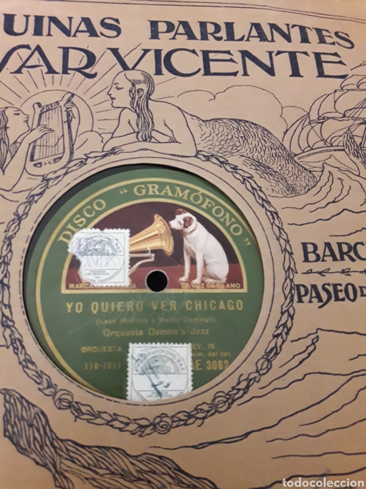 Discos de pizarra: Antiguo disco de pizarra, Orquesta Demon,s Jazz - Foto 4