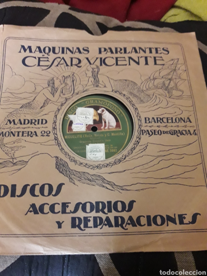 Discos de pizarra: Antiguo disco de pizarra, Orquesta Demon,s Jazz - Foto 1