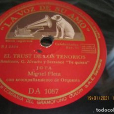 Discos de pizarra: MIGUEL FLETA - TOSCA / EL TRUST DE LOS TENORIOS LP - 10 PULGADAS - LA VOZ DE SU AMO.. Lote 236339510