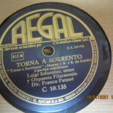 Discos de pizarra: LUIGI INFANTINO - TORNA A RORRENTO / SOÑANDO EN PUSILLECO LP 10 PULGADAS - REGAL RECORDS.. Lote 236340965