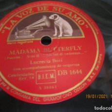 Discos de pizarra: LUCRECIA BORI - LA BOHEME / MADAME BUTTERFLY LP 12 PULGADAS - LA VOZ DE SU AMO -. Lote 236342740