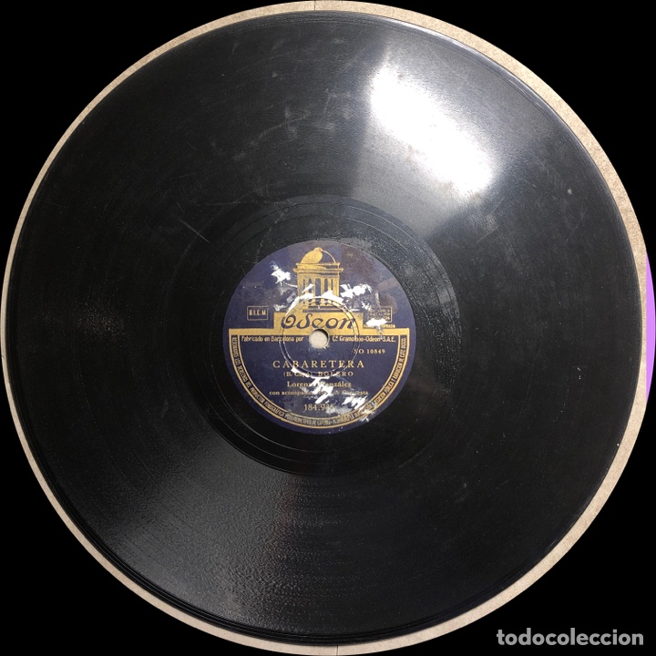 Discos de pizarra: DISCO PIZARRA -ODEON- LORENZO GONZALEZ -NI&Ntilde;A -CABARETERA- 78 RPM - Foto 4