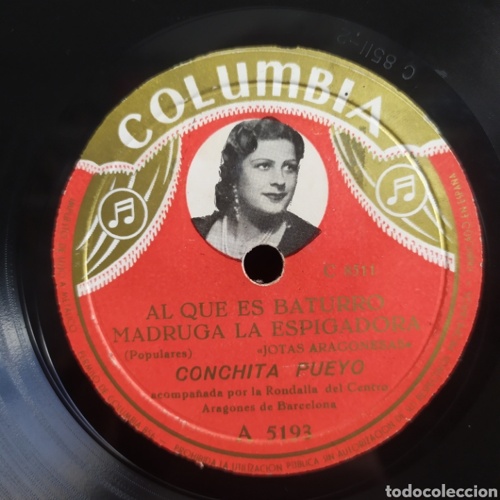 Discos de pizarra: Conchita Pueyo - El Cantaro / Al Que Es Baturro - Foto 1