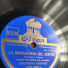 Discos de pizarra: LA MUCHACHA DEL CENTRO FRANCISCO CANARO. Lote 246916780