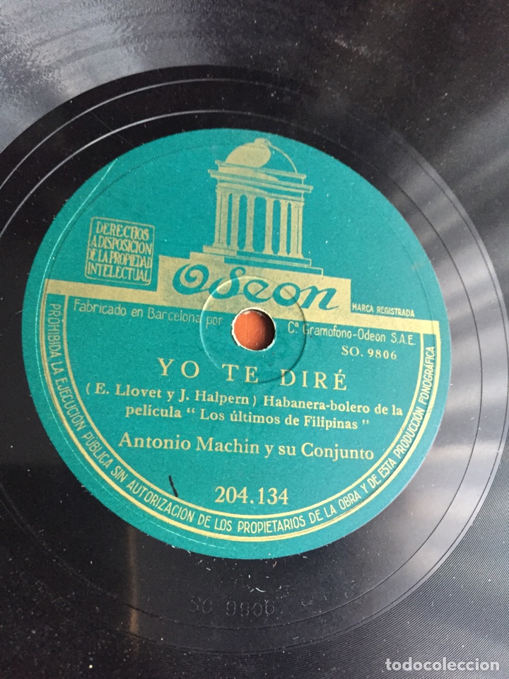 Discos de pizarra: Yo te dir&eacute; Antonio machin - Foto 1