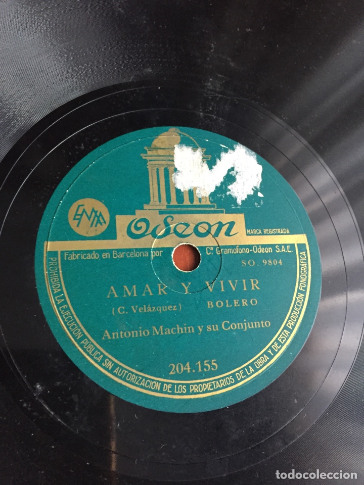 Discos de pizarra: Amar y vivir Antonio machin - Foto 1