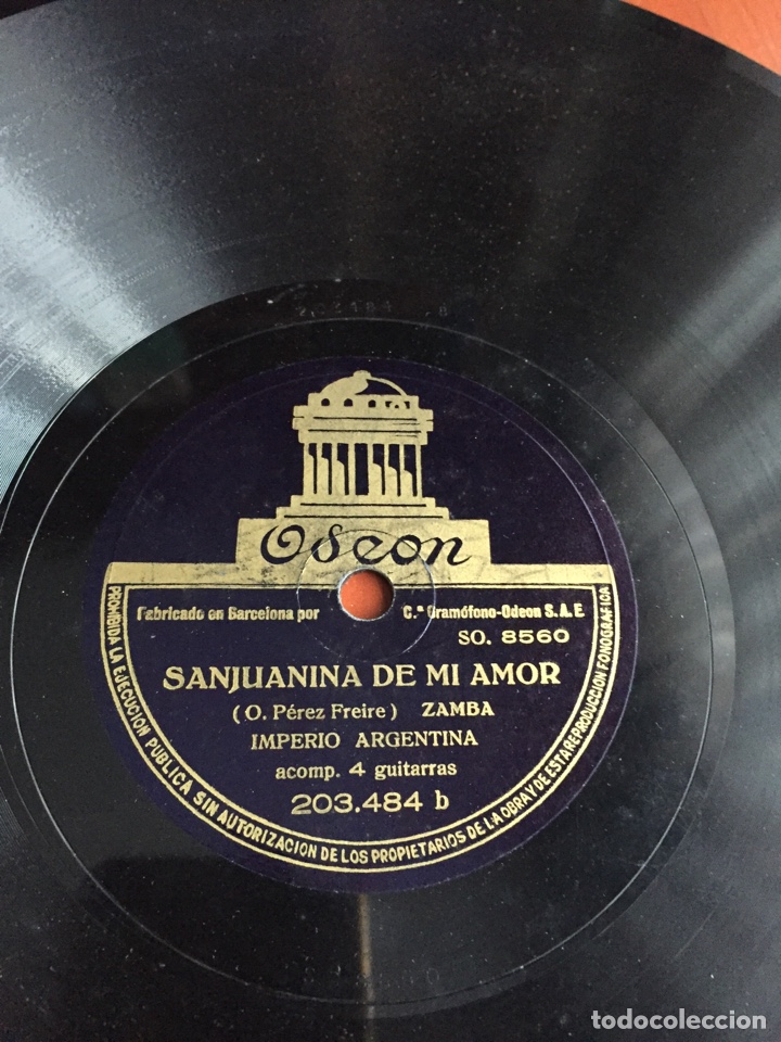 Discos de pizarra: Sanjuanina de mi amor imperio Argentina - Foto 1