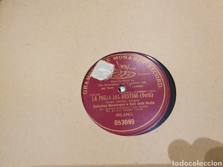 Discos de pizarra: 78 RPM OPERA CELESTINA BONINSEGNA - Foto 1