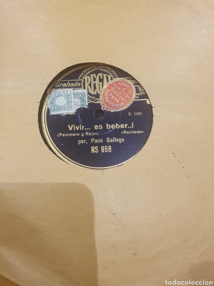 Discos de pizarra: PACO GALLEGO 78 RPM - Foto 2