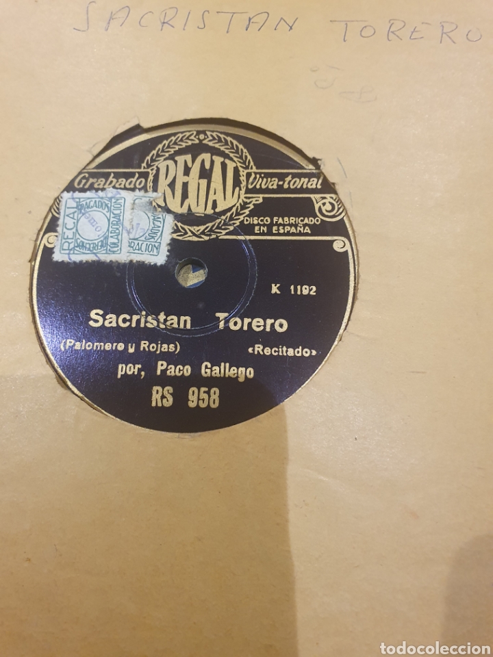 Discos de pizarra: PACO GALLEGO 78 RPM - Foto 1