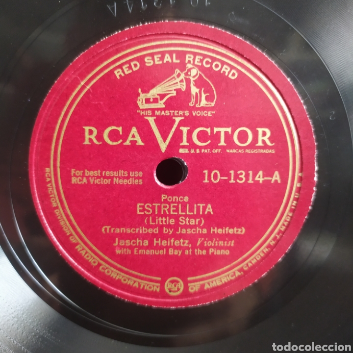 Discos de pizarra: Jascha Heifetz - Estrellita / March USA - Foto 1