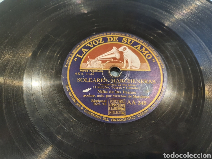 Discos de pizarra: 78 RPM NI&Ntilde;A DE LOS PEINES - Foto 2