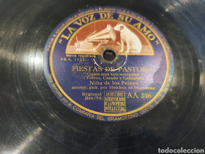 Discos de pizarra: 78 RPM NI&Ntilde;A DE LOS PEINES - Foto 1