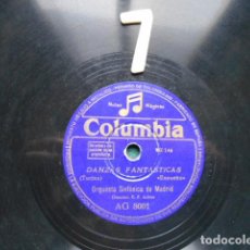 Discos de pizarra: DISCO PIZARRA COLUMBIA DANZAS FANTASTICAS ORQUESTA SINFONICA DE MADRID TURINA. Lote 258601030