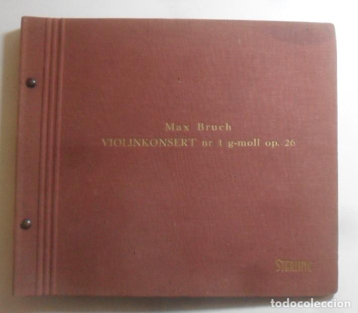 Discos de pizarra: ALBUM CON 3 DISCOS DE PIZARRA &ndash; MAX BRUCH - DECCA &ndash; STERLING - Foto 1