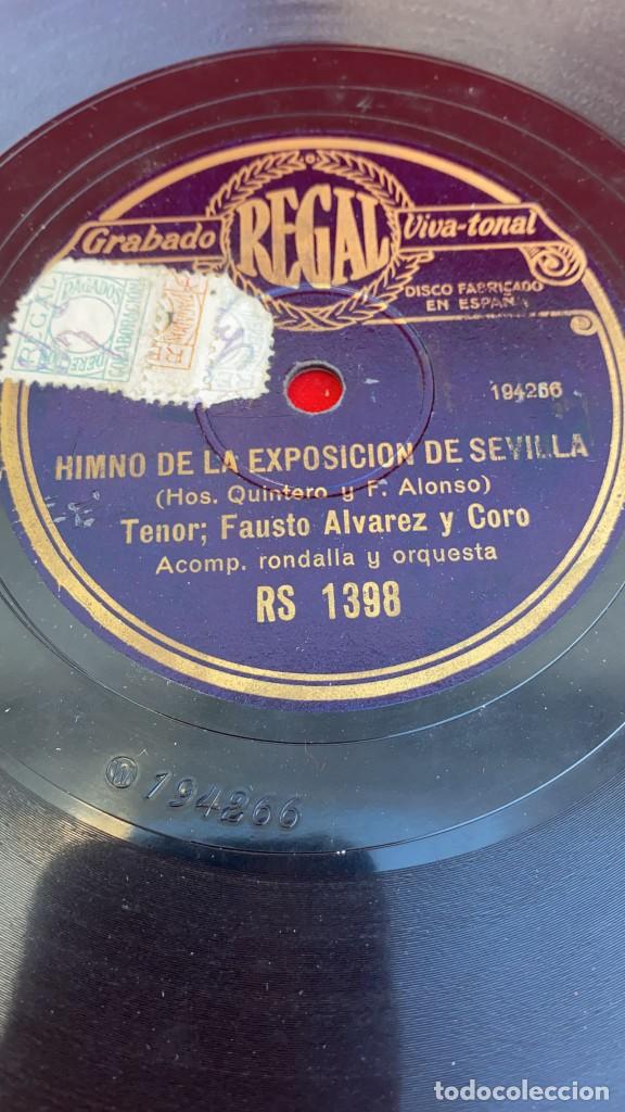 Discos de pizarra: DISCO PIZARRA LA PETENERA - HIMNO DE LA EXPOSICON DE SEVILLA REGAL - Foto 1