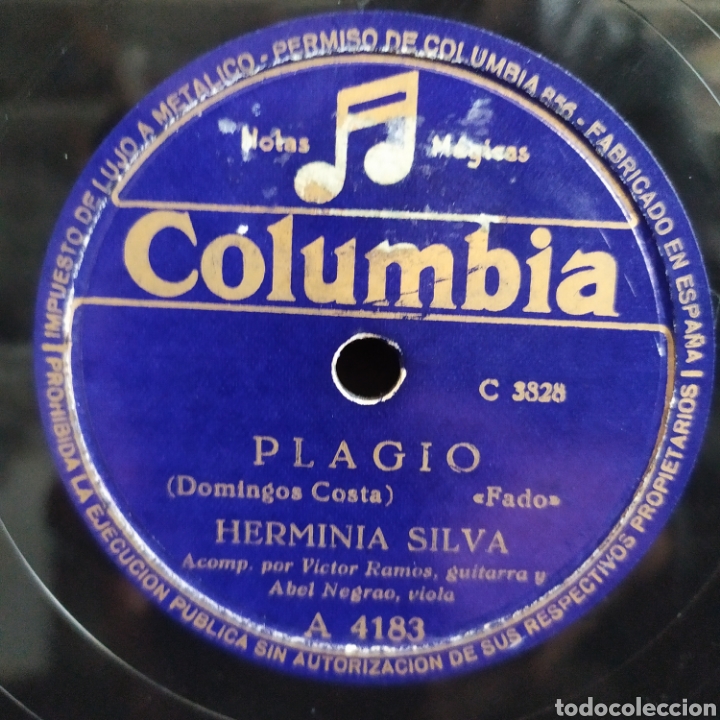 Discos de pizarra: Herminia Silva - A Rosa Engeitada / Plagio - Foto 2