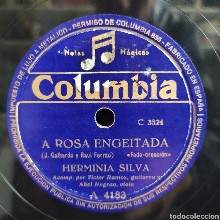 Discos de pizarra: Herminia Silva - A Rosa Engeitada / Plagio - Foto 1