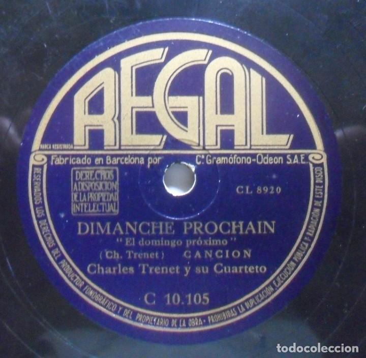 Discos de pizarra: DIMANCHE PROCHAIN / L AME DES POETES - CHARLES TRENET - Foto 2