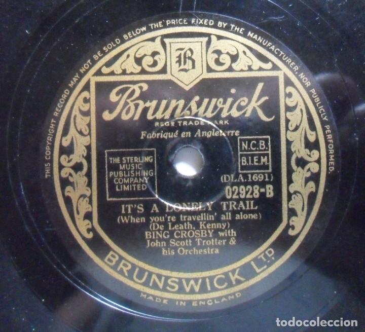 Discos de pizarra: IT S A LONELY TRAIL / ROUNDUP LULLABY - BING CROSBY - Foto 2