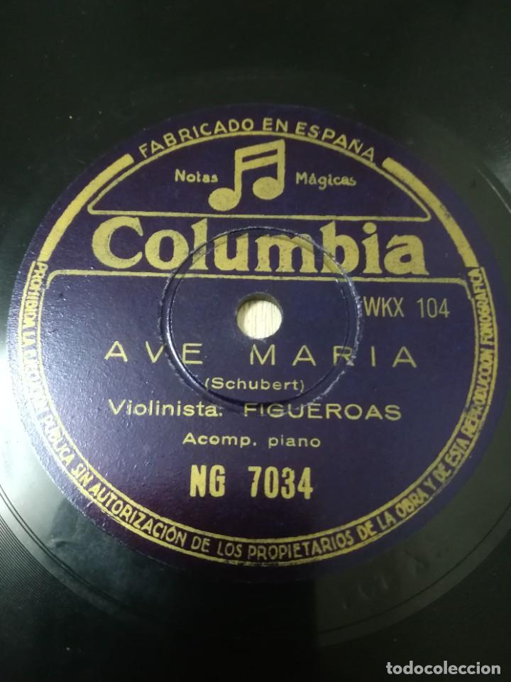 Discos de pizarra: Viol&iacute;n. FIGUEROAS. Ave Maria de Schubert Acomp. Piano - Foto 2