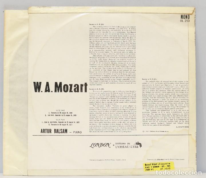 Discos de pizarra: LP. ARTUR BALSAM. MOZART. VOL. 5 - Foto 2