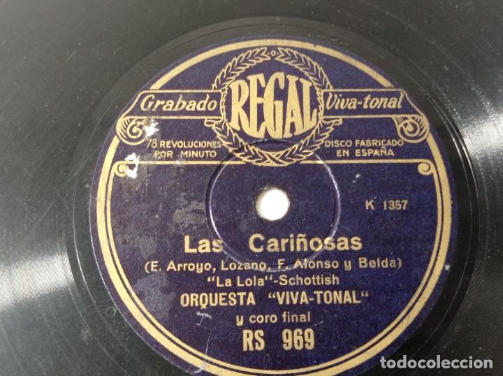 Discos de pizarra: disco gram&oacute;fono regal las cari&ntilde;osas original no copia. Ref.auto - Foto 1