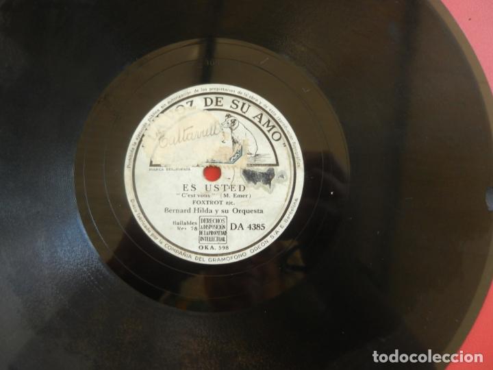 Discos de pizarra: LA VOZ DE SU AMO - BERNARD HILDA - CERCA DE TI/ES USTED - GRAMOFONO ODEON. - Foto 3