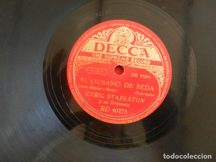 Discos de pizarra: CYRIL STAPLETON Y SU ORQUESTA - MONTA&Ntilde;AS DE ROSAS/EL GUSANO DE SEDA - DECCA. - Foto 1