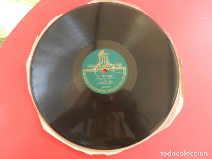 Discos de pizarra: ORQUESTA TEIBA - EMMA MALETAS - CARMEN/EL ESCONDITE DE HERNANDO - ODEON. - Foto 3