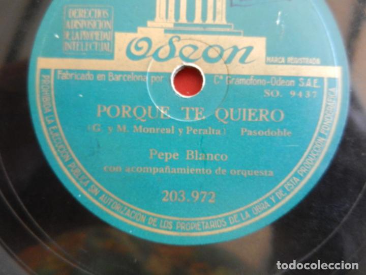Discos de pizarra: PEPE BLANCO CON ORQUESTA - PORQUE TE QUIERO/EL ESQUILAOR - ODEON. - Foto 1