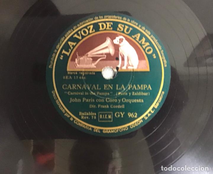 Discos de pizarra: EL CARNAVAL DE LA PAMPA-ABRAZAME, JOHN PARIS CORO Y ORQUESTA - Foto 1