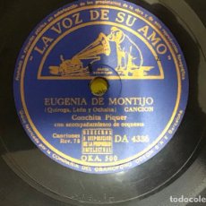 Discos de pizarra: EUGENIA DE MONTIJO-LA CARCELERA, CONCHITA PIQUER