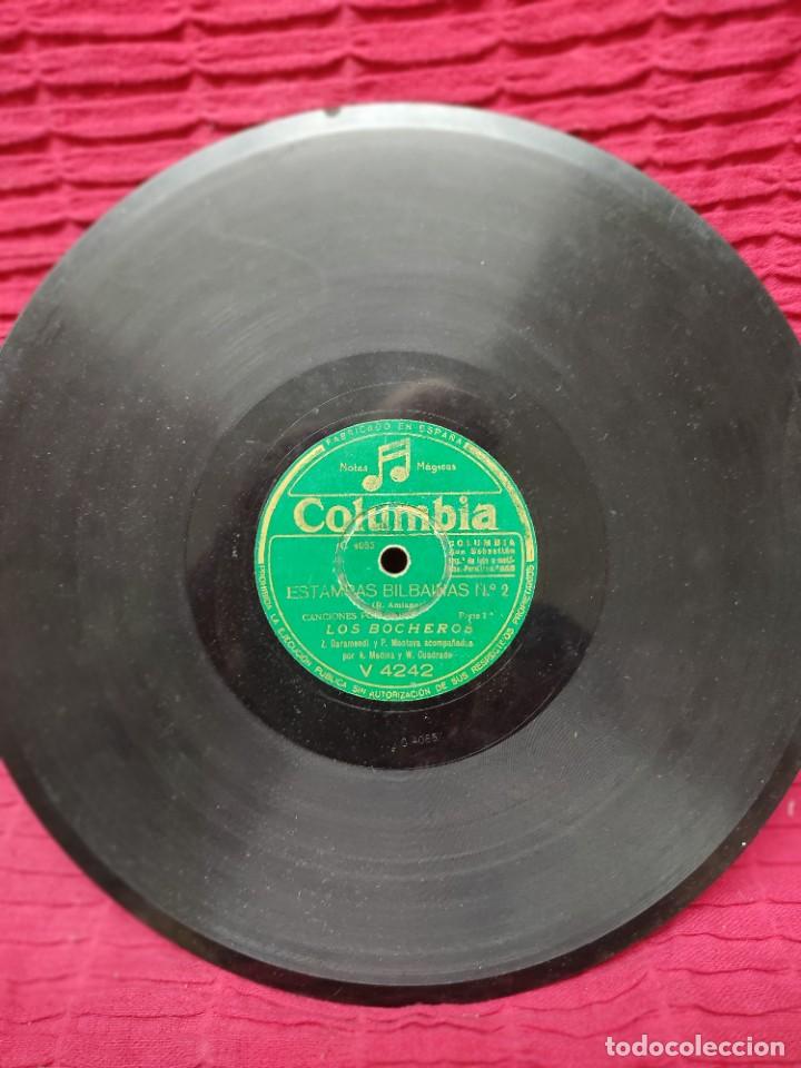 Discos de pizarra: ESTAMPAS BILBAINAS 2 LOS BOCHEROS DISCO DE PIZARRA.4242 - Foto 2