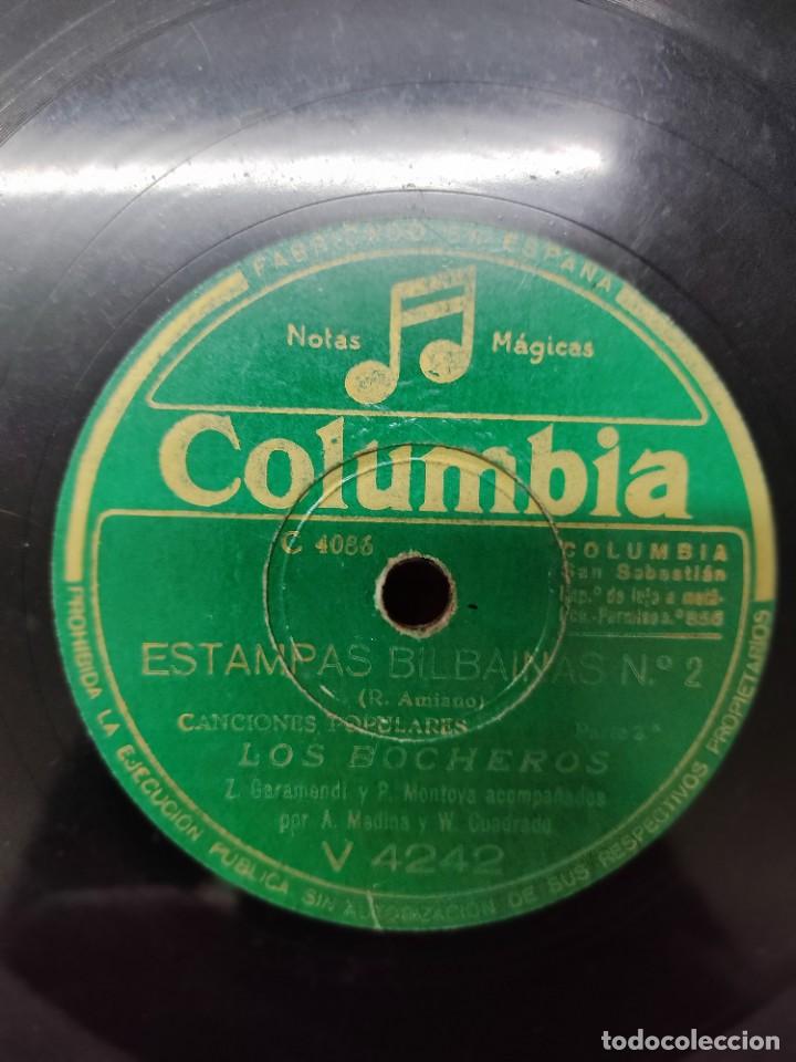 Discos de pizarra: ESTAMPAS BILBAINAS 2 LOS BOCHEROS DISCO DE PIZARRA.4242 - Foto 3
