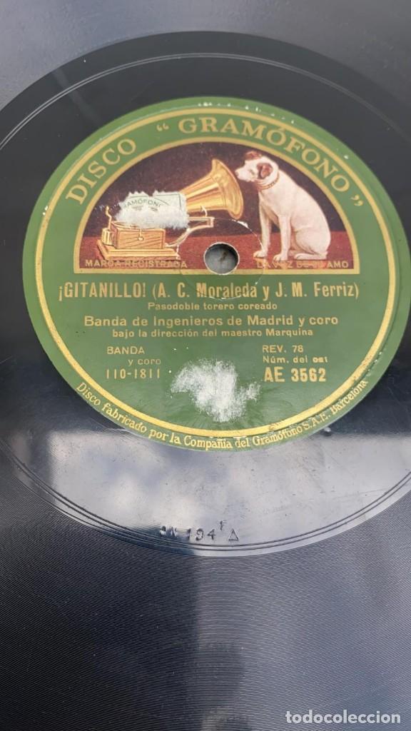 Discos de pizarra: DISCO DE PIZARRA GITANILLO - HAY VA QUE RISA BANDA DE INGENIEROS DE MADRID LA VOZ DE SU AMO - Foto 2