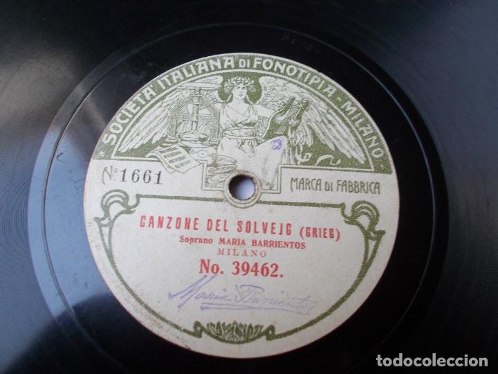 Discos de pizarra: MARIA BARRIENTOS Canzone del solvejo / Mignon - Foto 2