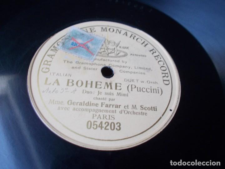 Discos de pizarra: GERALDINE FARRAR - M. SCOTTI / La boheme - Foto 2