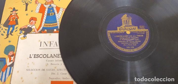 DISCO 78 RPM - INFANTIL - ODEON - L'ESCOLANET DE LA VERGE - SOBRE ORIGINAL - CATALÁN - PIZARRA (Música - Discos - Pizarra - Otros estilos)