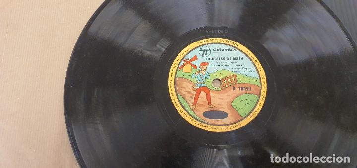 DISCO 78 RPM - GRAMÓFONO - CUADRO DE ACTORES - FIGURITAS DE BELÉN - INFANTIL COLUMBIA - PIZARRA (Música - Discos - Pizarra - Otros estilos)