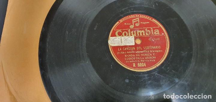 Discos de pizarra: DISCO 78 RPM - GRAMÓFONO - BANDA Y COROS DE LA LEGIÓN - TERCIOS HEROICOS - COLUMBIA - PIZARRA - Foto 2 - 300247658