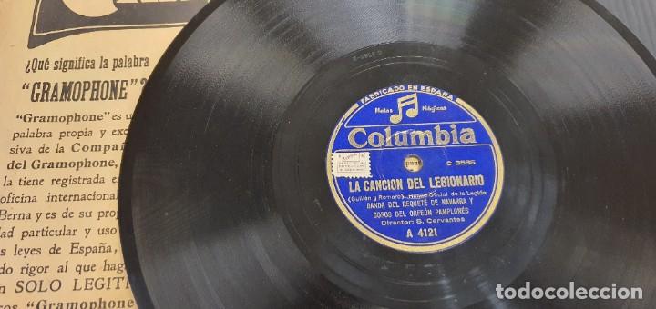 DISCO 78 RPM - GRAMÓFONO - BANDA REQUETÉ DE NAVARRA - LA LEGIÓN - EL NOVIO DE LA MUERTE - PIZARRA (Música - Discos - Pizarra - Otros estilos)
