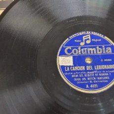 Discos de pizarra: DISCO 78 RPM - GRAMÓFONO - BANDA REQUETÉ DE NAVARRA - LA LEGIÓN - EL NOVIO DE LA MUERTE - PIZARRA. Lote 300253088