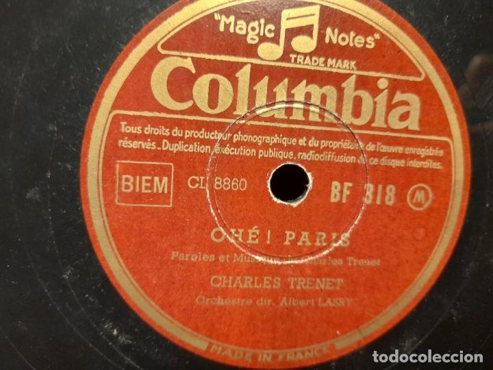 Discos de pizarra: DISCO DE PIZARRA DE CHARLES TRENET : OHE, PARIS ! - Foto 1