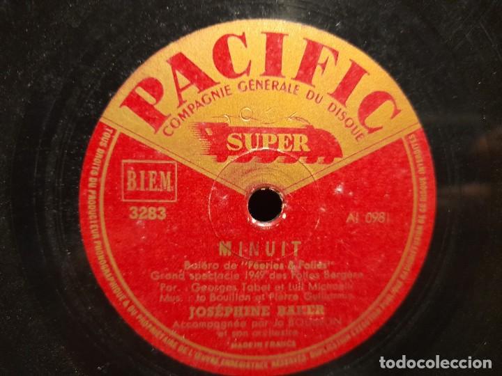 Discos de pizarra: DISCO DE PIZARRA DE JOSEPHINE BAKER : MINUIT + 1 - Foto 1