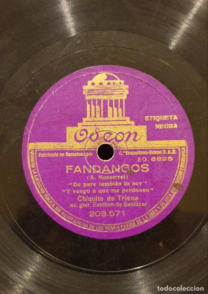 CHIQUITO DE TRIANA, 1.ª GRABACIÓN, FANDANGOS / BULERÍAS,RARÍSIMO!!! (Música - Discos - Pizarra - Flamenco, Canción española y Cuplé)